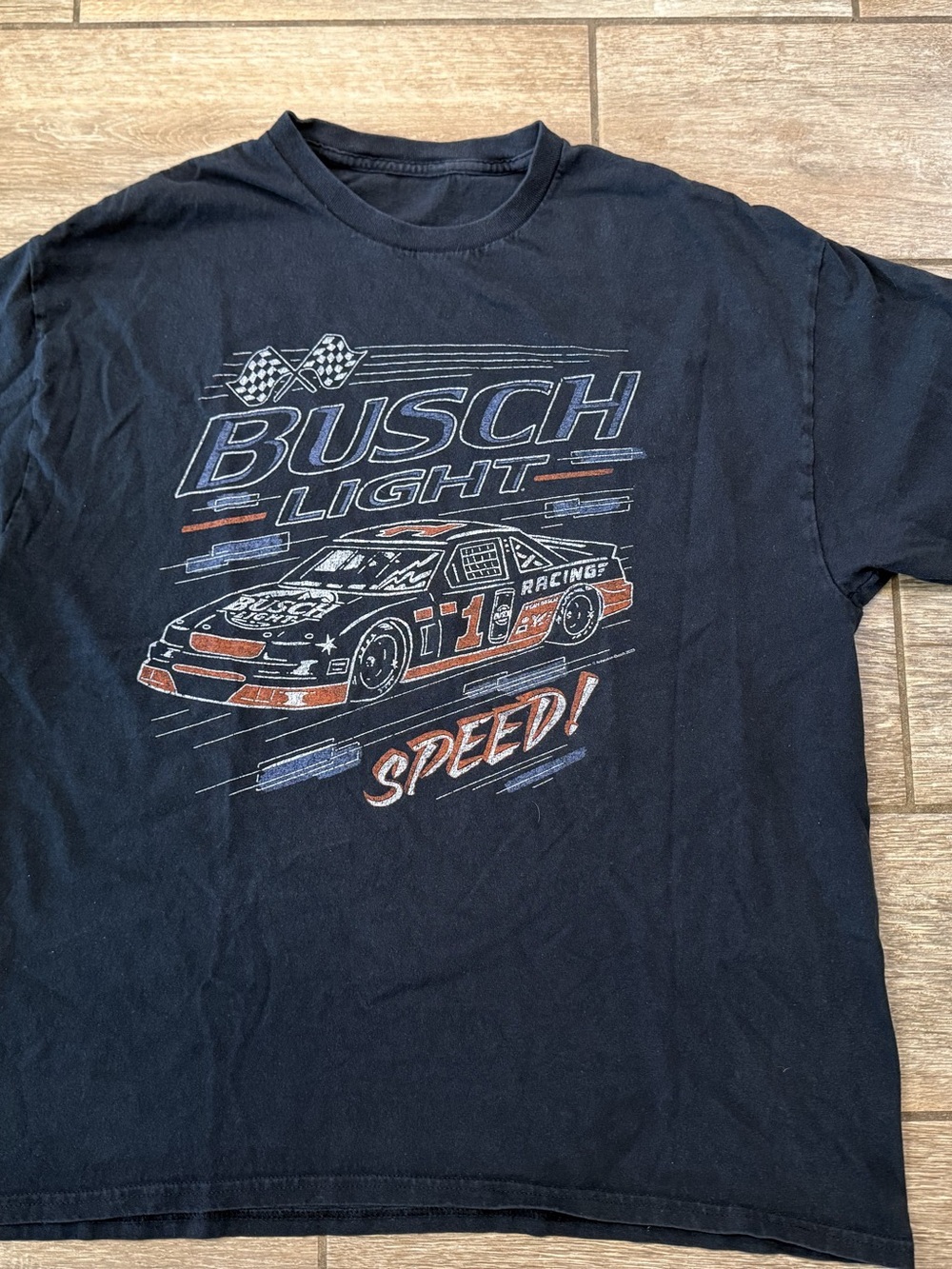 Busch Light Racing Speed T-Shirt Black Size Large